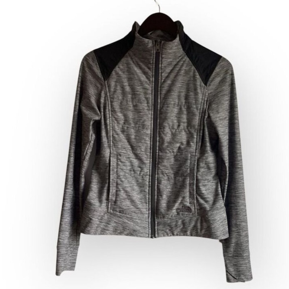 The North Face Womens Jacket S P Gray Black Full Zip Athletic Track‎ Jacket